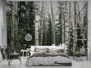 3D Winter Poplar Forest snowy birch forest landscape wall mural wallpaper for bedroom