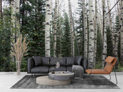 3D Winter Poplar Forest snowy birch forest landscape wall mural wallpaper for bedroom - view 4