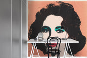 3D Pop Art Woman Portrait modern pop art portrait wall mural wallpaper for office