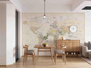 3D World Map Letter Apricot Wall Mural Wallpaper YXL 771