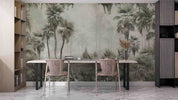 3D Misty Palm Forest misty tropical palm forest wall mural wallpaper for living room - view 2
