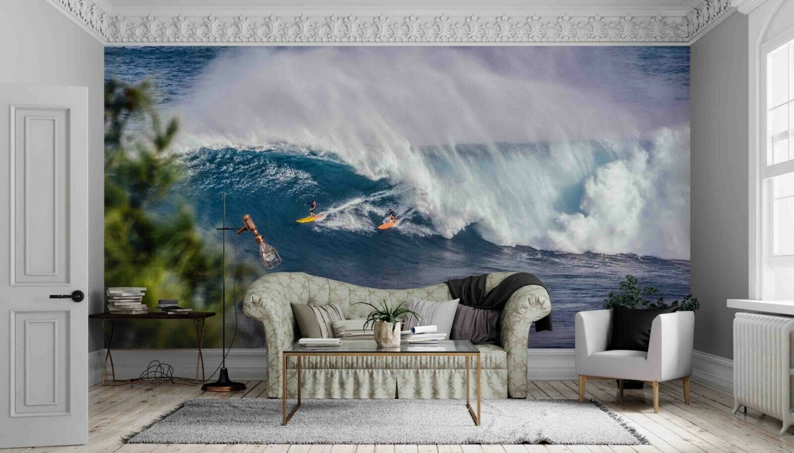 3D Blue Ocean Wave stormy blue ocean wave wall mural wallpaper for living room