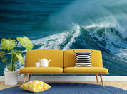 3D Blue Ocean Wave Splash powerful blue ocean wave wall mural wallpaper for kids room - view 3