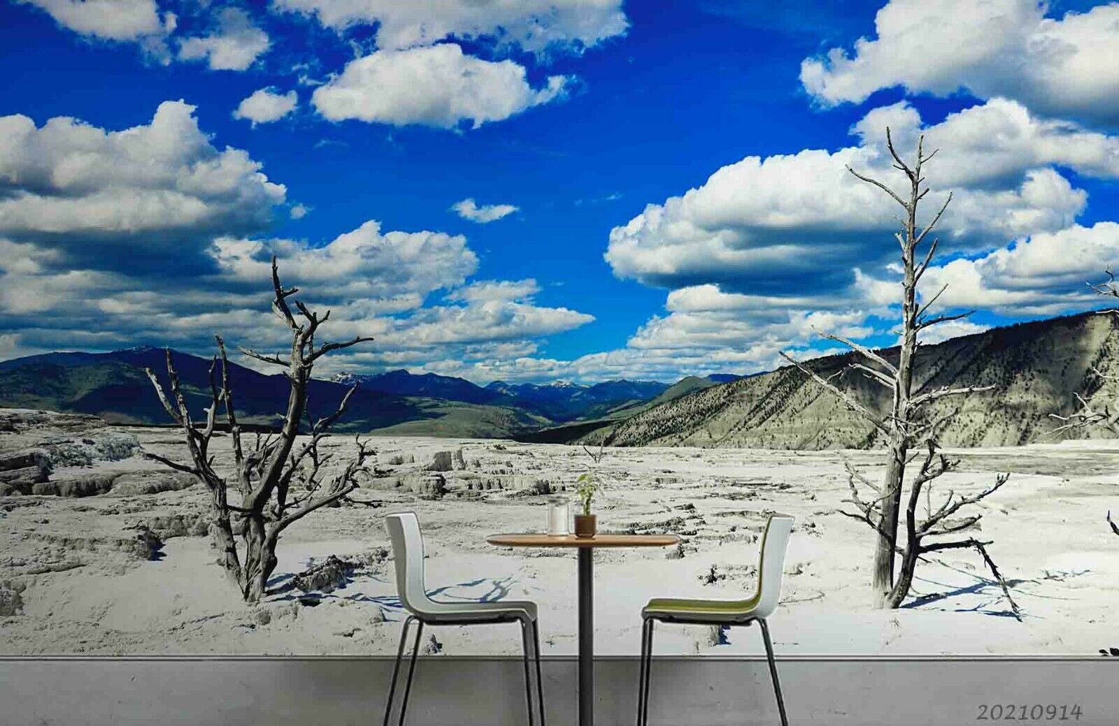 3D Mountain Cloud Sky blue mountain cloud landscape wall mural wallpaper for living room - view 4