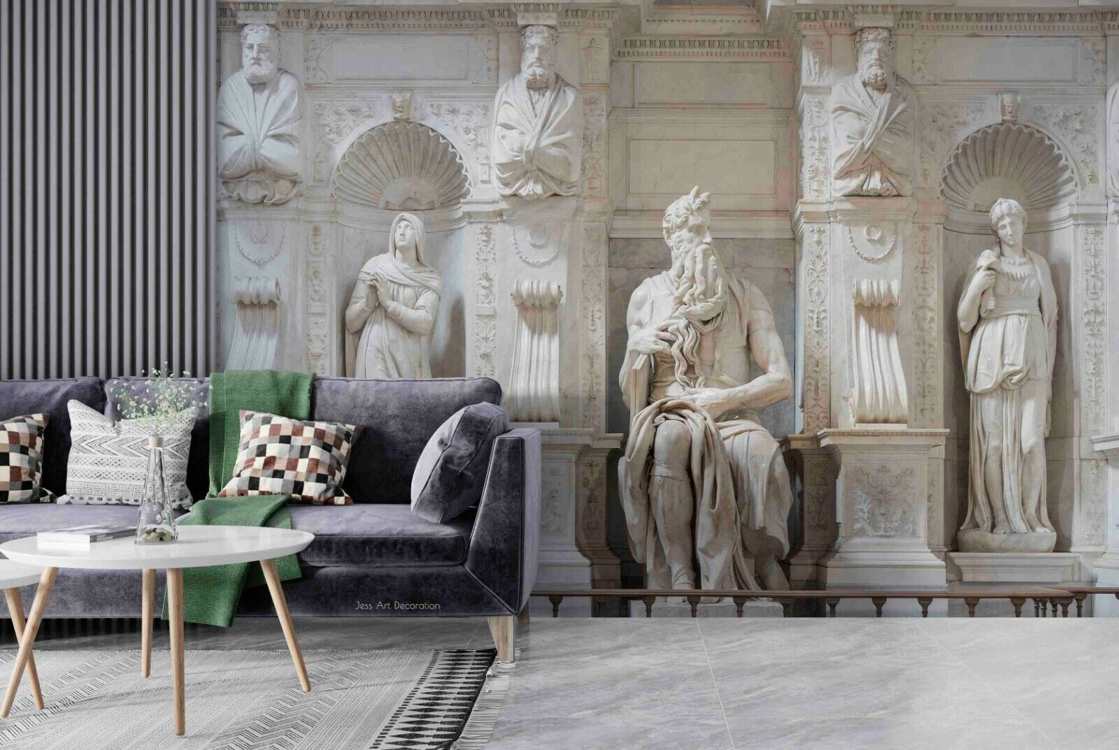 3D Sculpture Person Figure Wall Mural Wallpaper YXL 1065