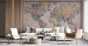 3D Graffiti World Map Pink Wall Mural Wallpaper YXL 929