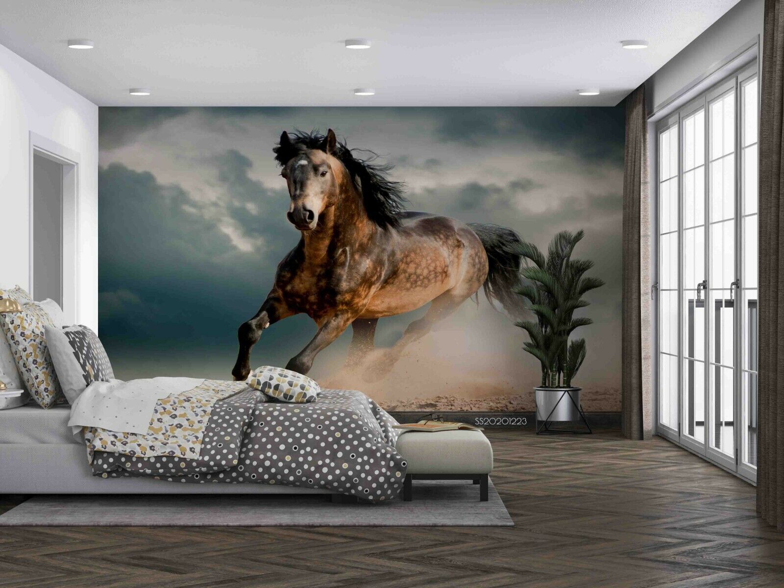 3D Animal Horse Mane Cloud Wall Mural Wallpaper YXL 1066