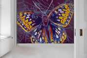 3D Freehand Sketching Butterfly Line Purple Wall Mural Wallpaper YXL 939