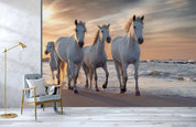 3D White Horse Beach white horse seaside mural wall mural wallpaper for bedroom - view 4