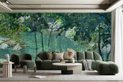 3D Forest River Landscape calm woodland river landscape wall mural wallpaper for living room
