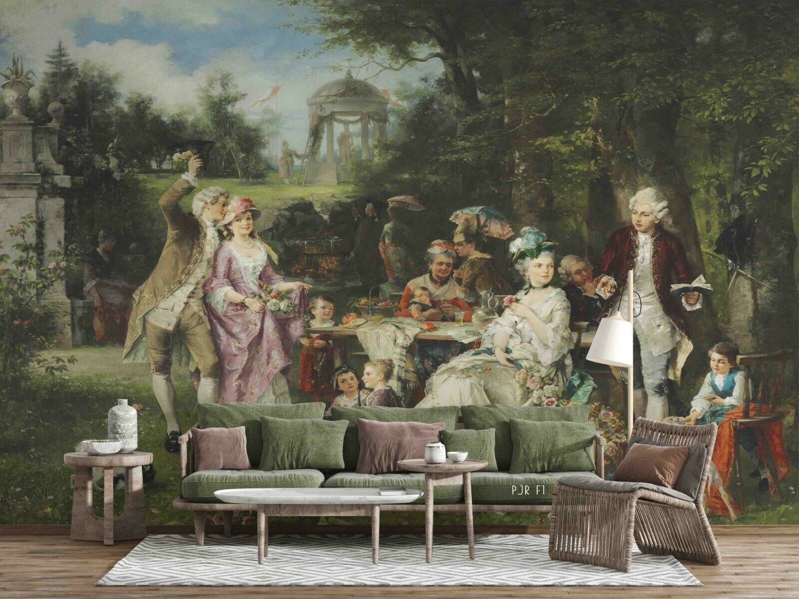 3D Classical Garden Painting vintage garden figure painting wall mural wallpaper for bedroom - view 4