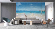 3D Sandbeach Sea Stone Cloud Sky Wall Mural Wallpaper YXL 886