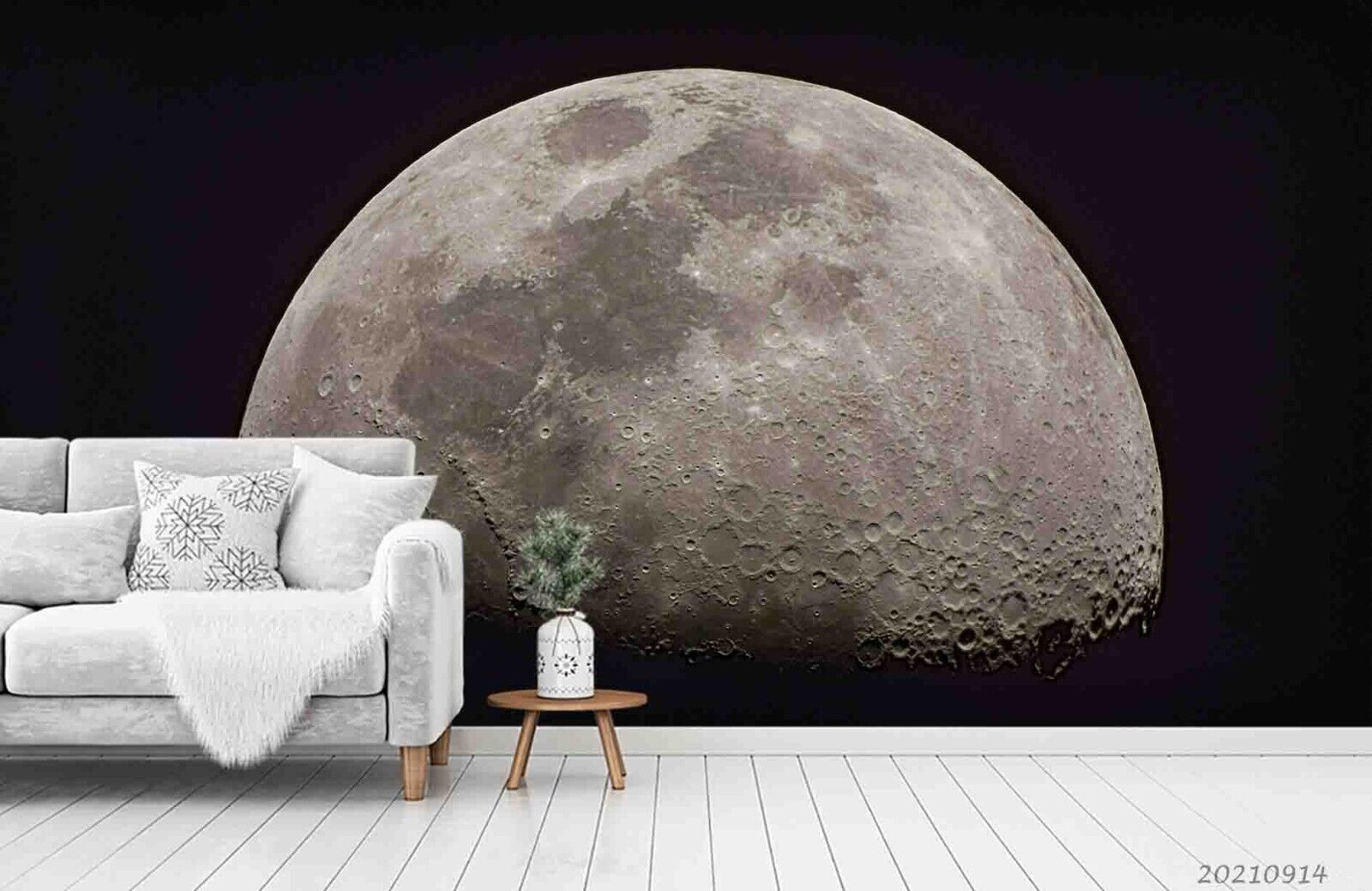 3D The Earth Sky Round Black Wall Mural Wallpaper YXL 1084