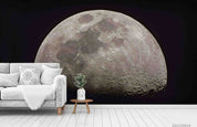 3D The Earth Sky Round Black Wall Mural Wallpaper YXL 1084