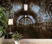3D Forest Tunnel Light arched forest tunnel light wall mural wallpaper for dining room - view 4
