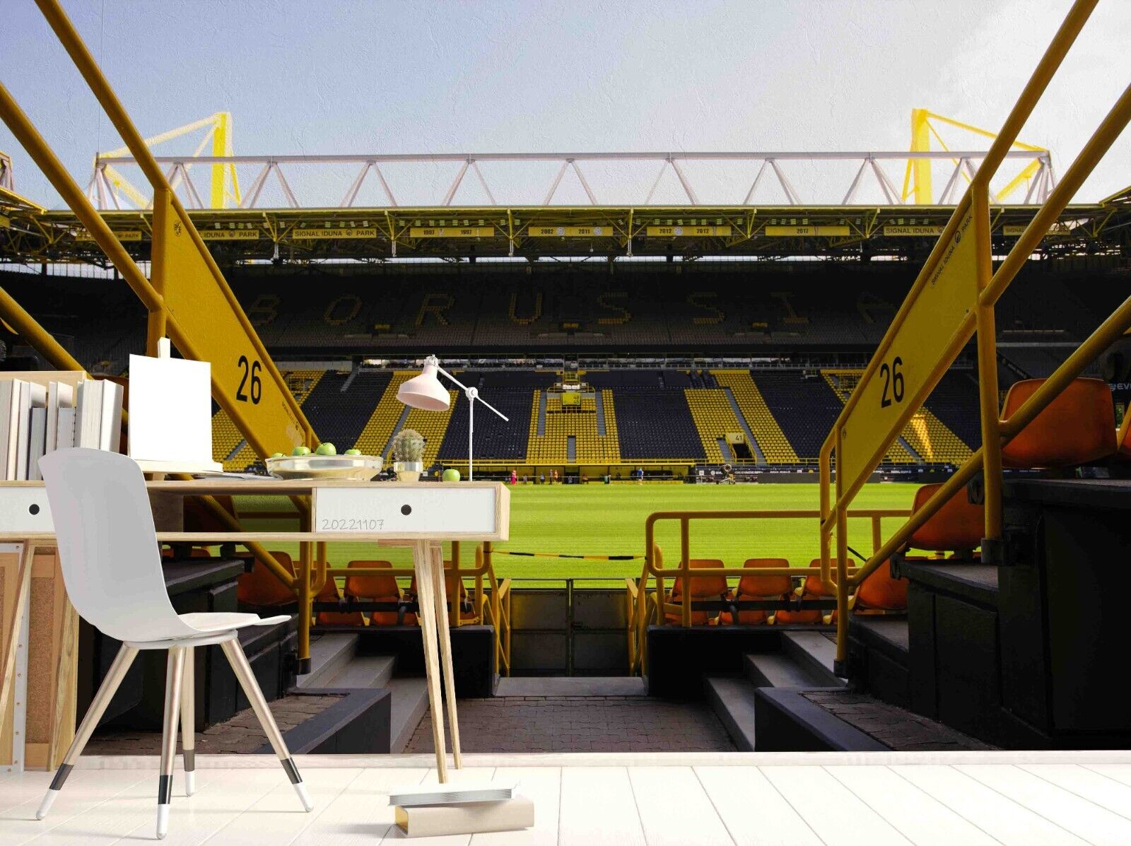 3D Stadium Auditorium Sky Fence Wall Mural Wallpaper YXL 959