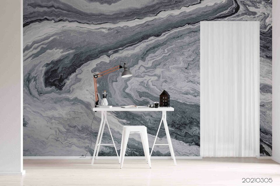 3D Abstract Damaskeen Gray Texture Wall Mural Wallpaper YXL 839