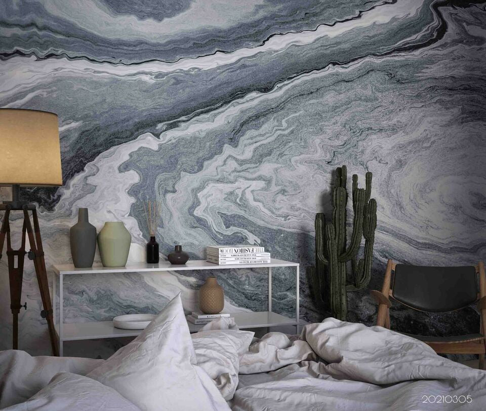 3D Abstract Damaskeen Gray Texture Wall Mural Wallpaper YXL 839