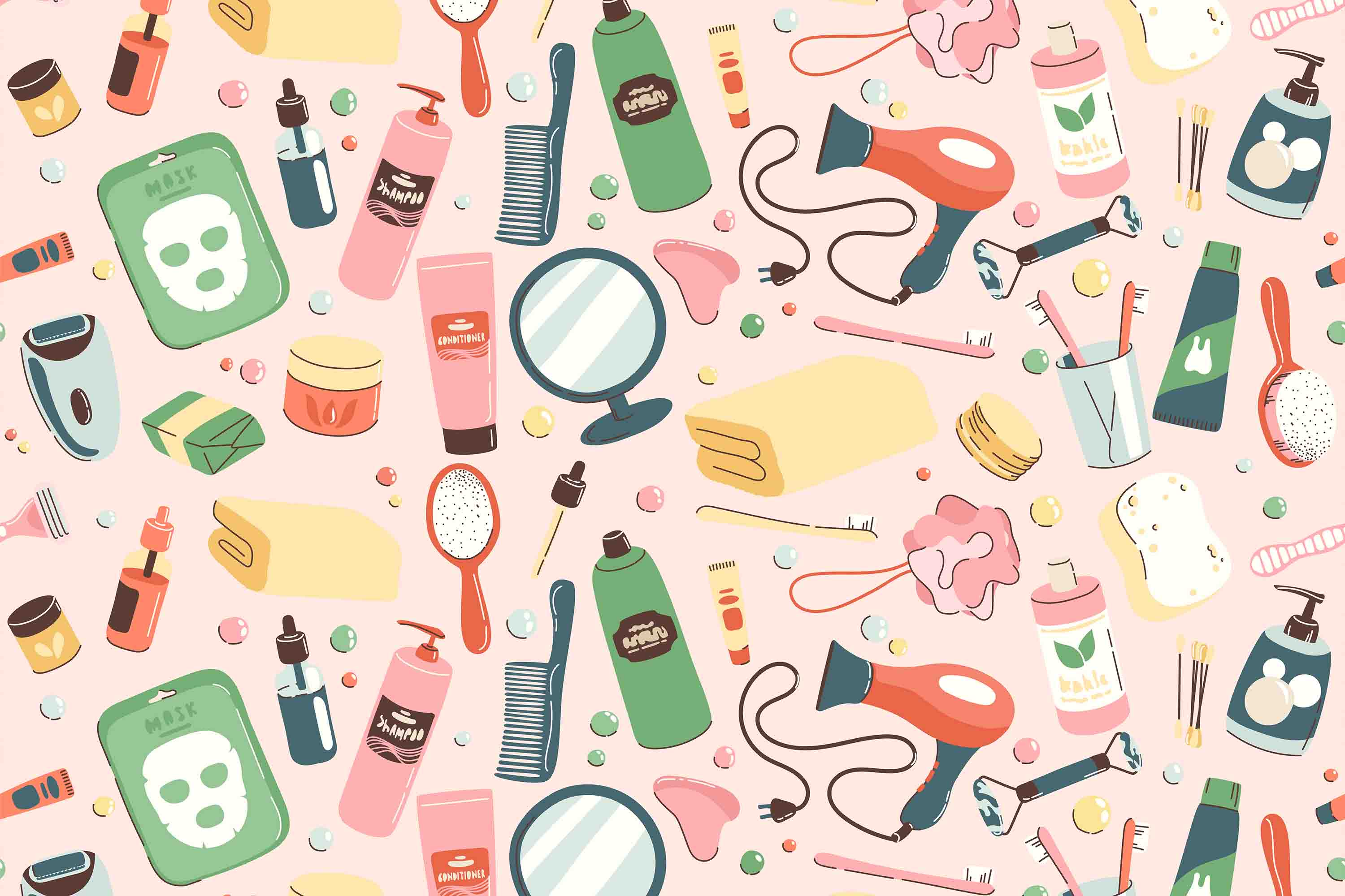 3D Salon Shop Beauty Salon Manicure Set Manicure Tools Wall Mural Wallpaper 15