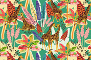 3D Tropical Colorful Leaf Animal Giraffe Wallpaper Wall Mural Wall Decor Wall Art Wall Sticker Remoable Wallpaper LQH 54
