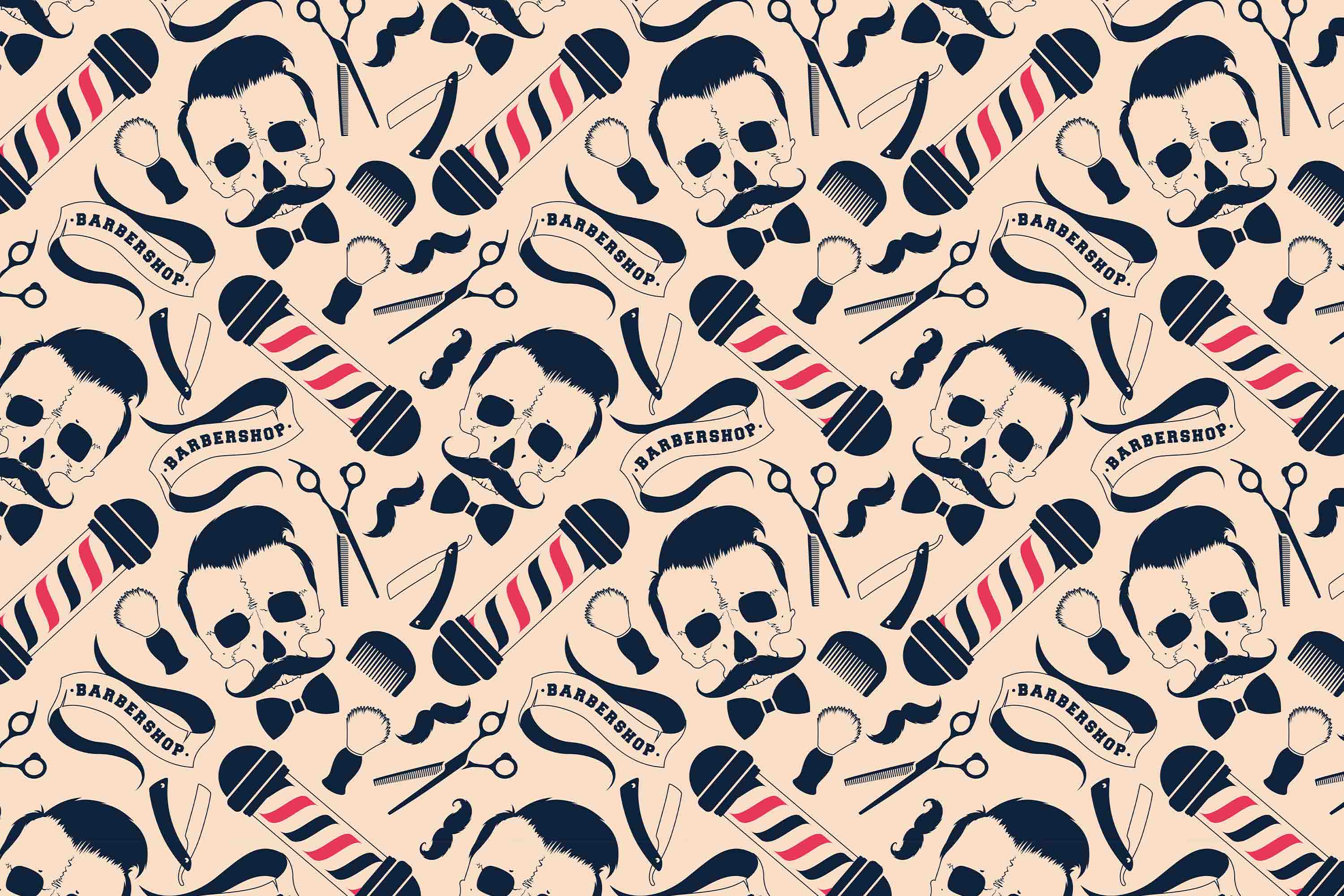 3D Salon Shop Beauty Salon Barber Shop Pattern Wall Mural Wallpaper 14