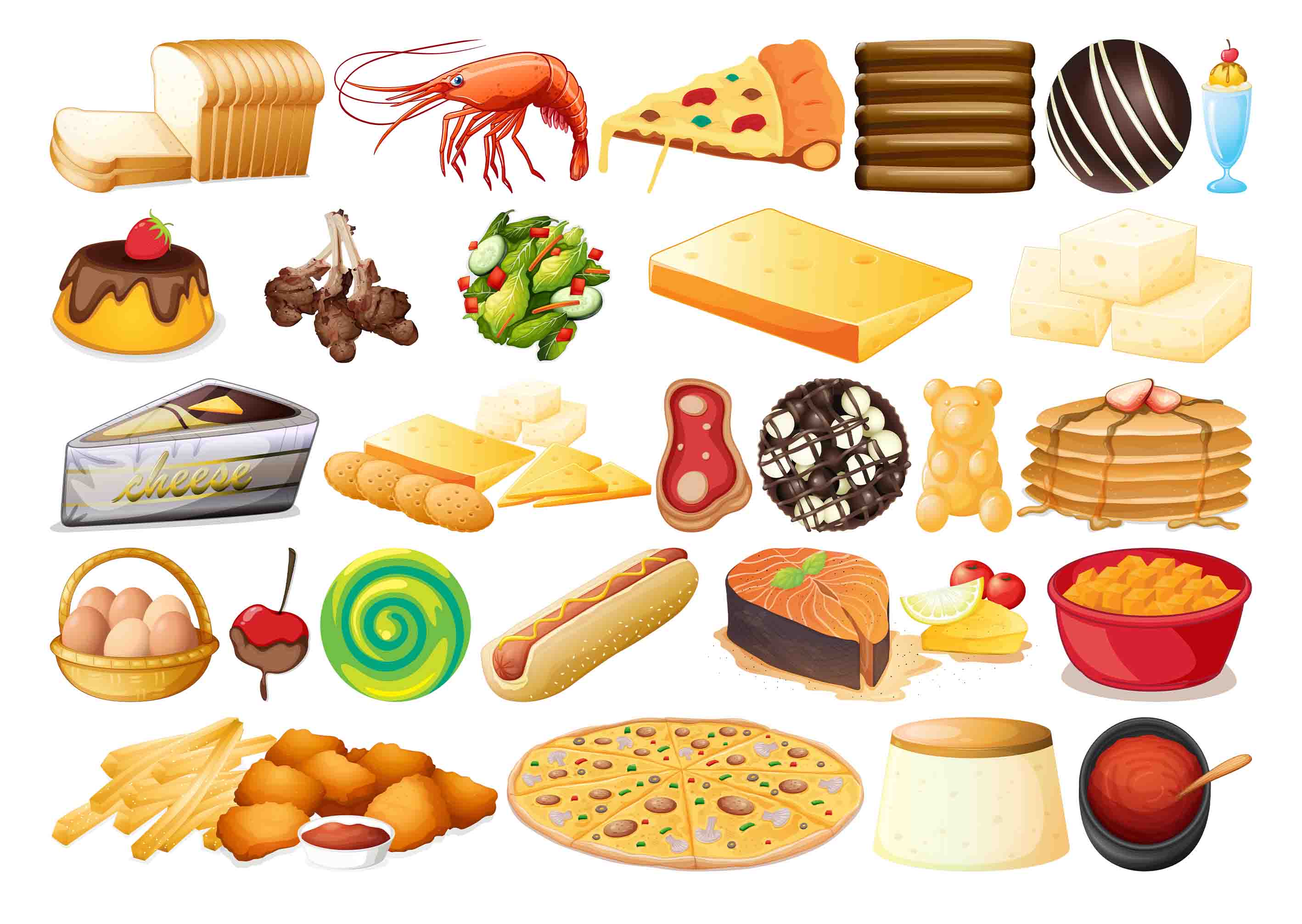 3D Pizza Cake Bread Cheese Chicken Nugget Wall Mural Wallpaper YXL 303