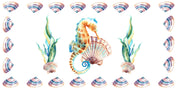 3D Animal Sea Horse Conch Coral Wall Mural Wallpaper YXL 48