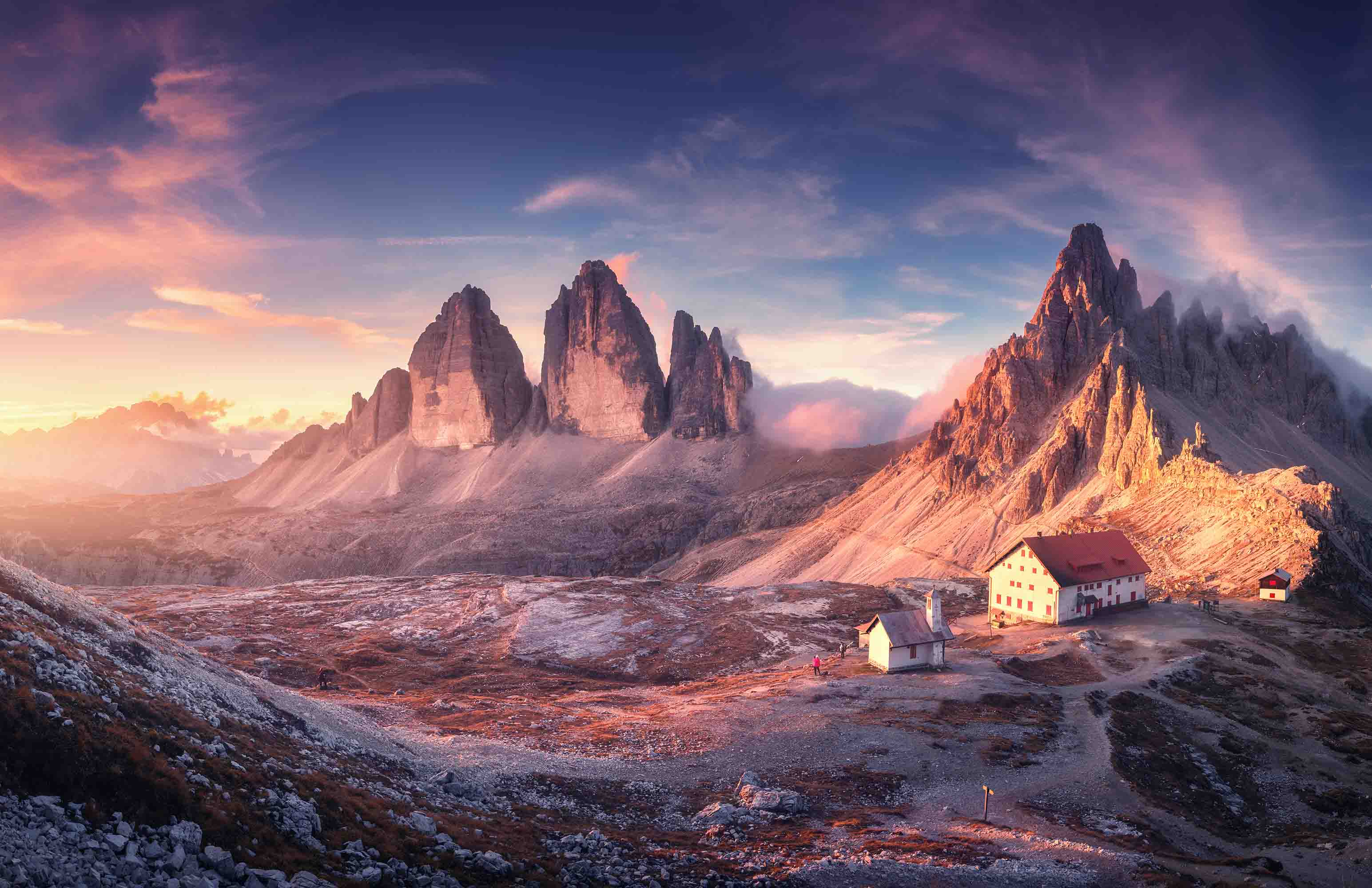 3D Hotel Inn Motel Hostel Resort Manor Scenery Mountains Wall Mural Wallpaper 29