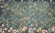 3D Aged Care Retirement Home Gerocomium Rest Home Floral Bird Vintage Wall Mural Wallpaper 2