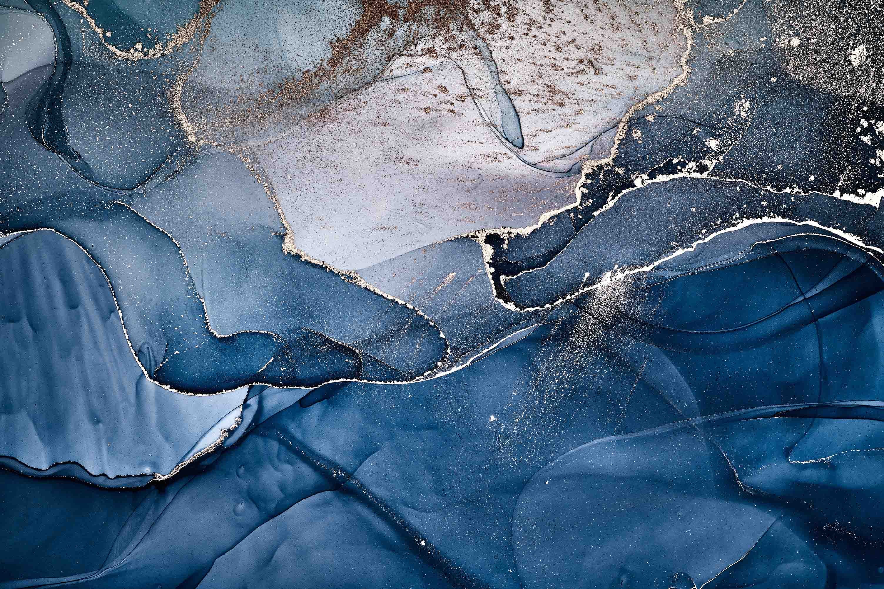 3D Aged Care Retirement Home Gerocomium Rest Home Marble Blue Wall Mural Wallpaper 0