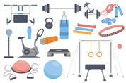 3D Fitness Equipment Dumbbell Fitness Ball Bike Wall Mural Wallpaper YXL 2403