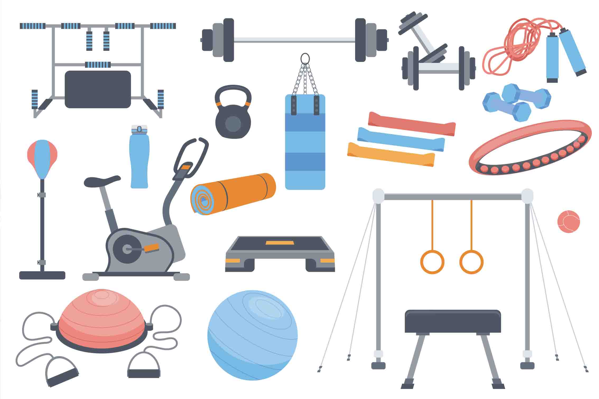 3D Fitness Equipment Dumbbell Fitness Ball Bike Wall Mural Wallpaper YXL 2403