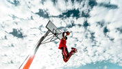3D Basketball Person Cloud Sky Wall Mural Wallpaper YXL 136