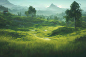3D Forest Tree Mountain Grassland Sea Wall Mural Wallpaper YXL 741