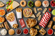 3D Hamburger Chips Ketchup Hot Dog Bread Niblet Wall Mural Wallpaper YXL 308