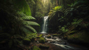 3D Forest Tree Mountain Sea Falls Stone Wall Mural Wallpaper YXL 745