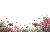 3D Animal Sea Turtle Stone Fish Coral Wall Mural Wallpaper YXL 51