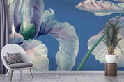 3D Vintage Floral Blue Background Wall Mural Wallpaper GD 3421- Jess Art Decoration