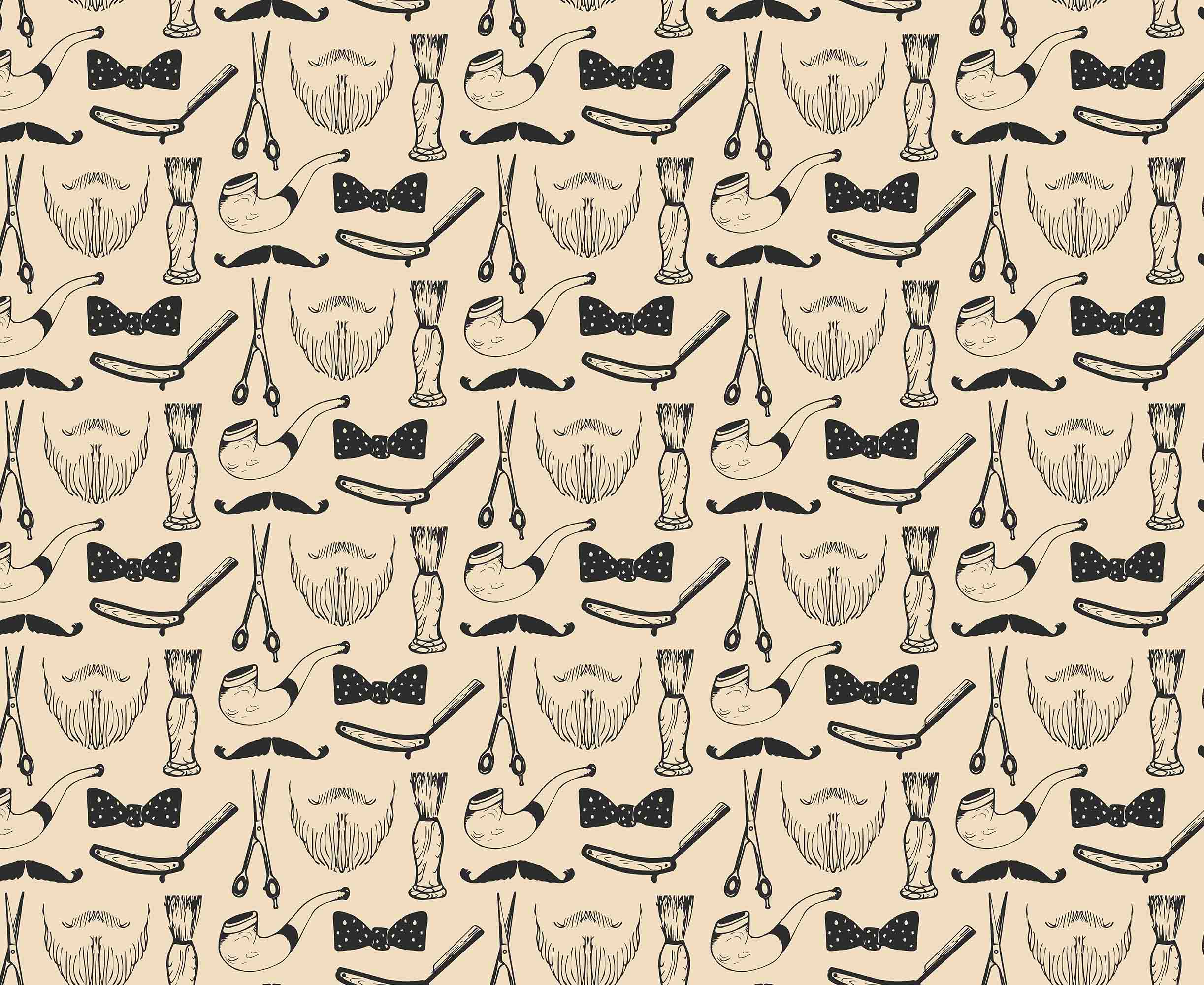 3D Salon Shop Beauty Salon Mustache Barber Shop Wall Mural Wallpaper 10