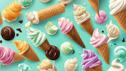 3D Ice Cream Chocolate Spread Blue Wall Mural Wallpaper YXL 2334