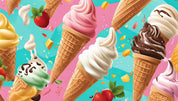 3D Ice Cream Strawberry Blue Wall Mural Wallpaper YXL 2336