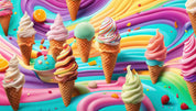 3D Ice Cream Chocolate Spread Ripple Wall Mural Wallpaper YXL 2337