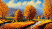3D Watercolor Fall Forest Tree Scenery Wallpaper Wall Mural Wall Decor Wall Art Wall Sticker Remoable Wallpaper LQH 13