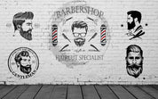 3D Barber Shop Hair Salon Haircut Specialist Wall Mural Wallpaper 2