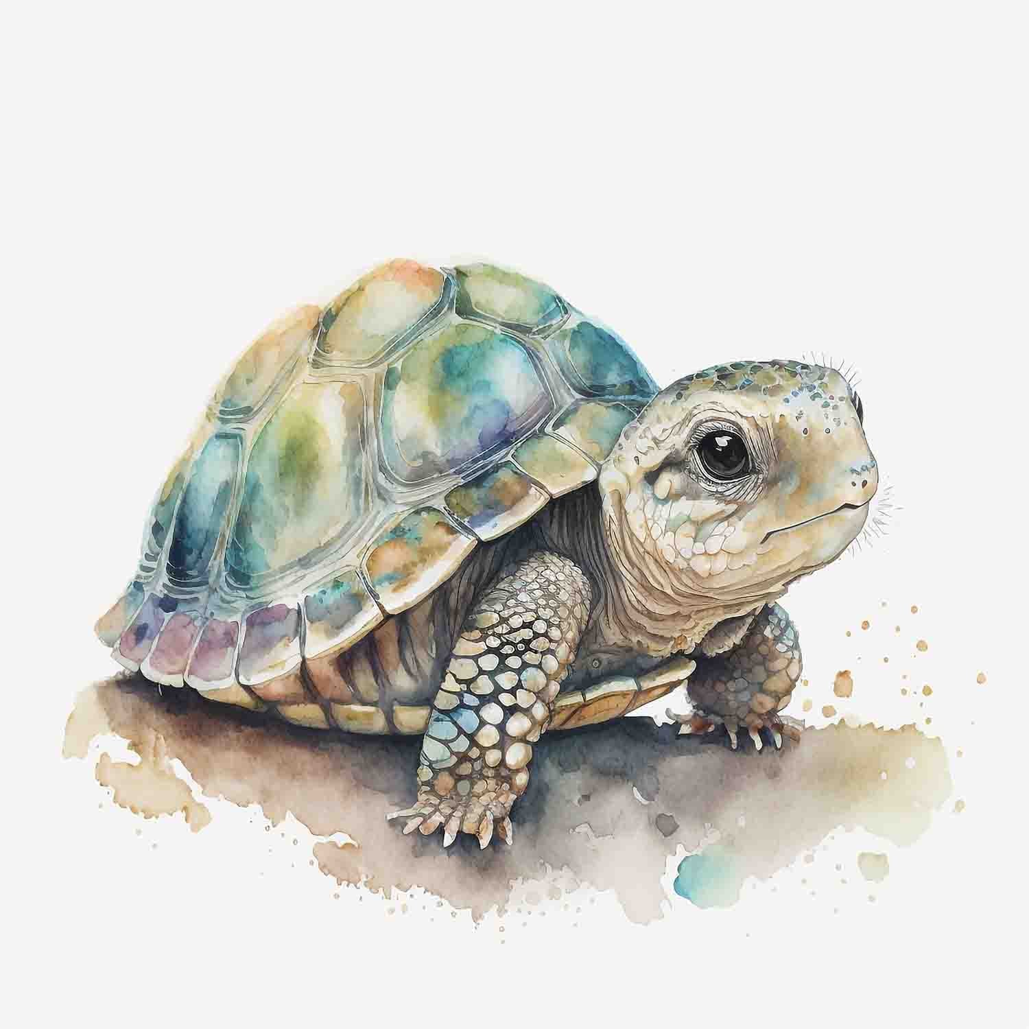 3D Animal Sea Turtle Colours Wall Mural Wallpaper YXL 54