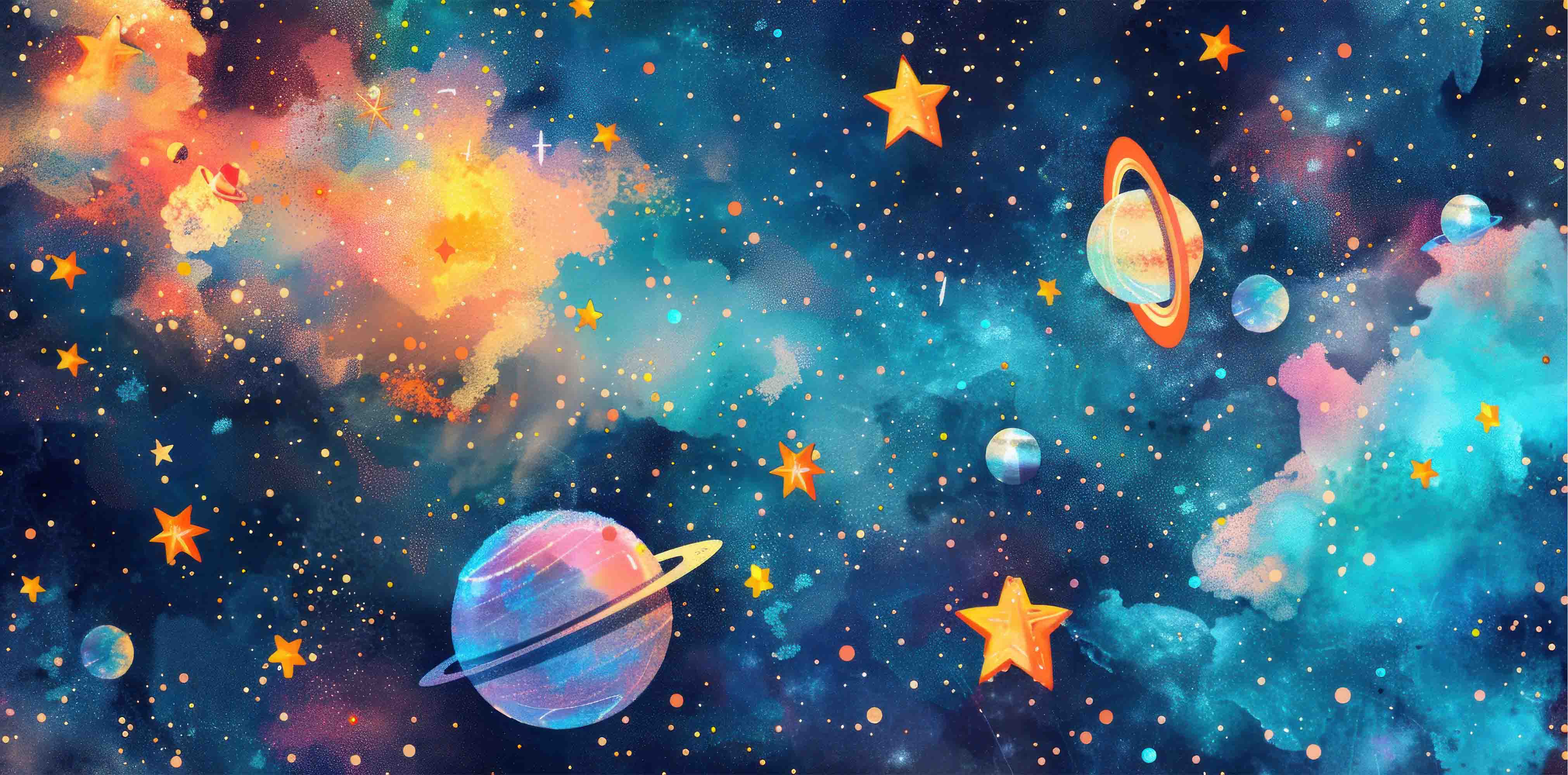 3D The Earth Star Rocket Cloud Wall Mural Wallpaper YXL 224