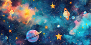 3D The Earth Star Rocket Cloud Wall Mural Wallpaper YXL 224