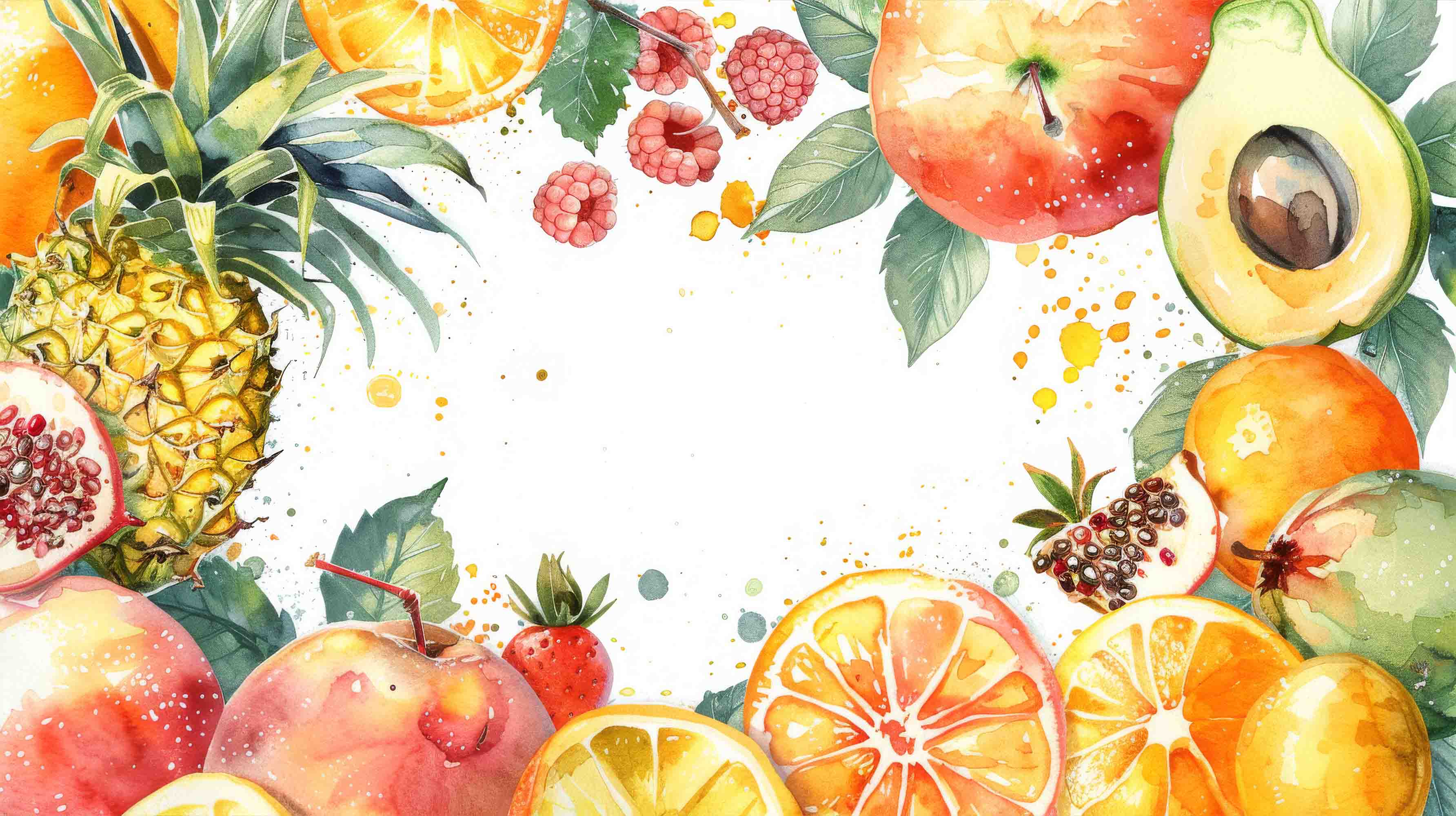 3D  Pineapple Orange Leaf Pear Wall Mural Wallpaper YXL 297