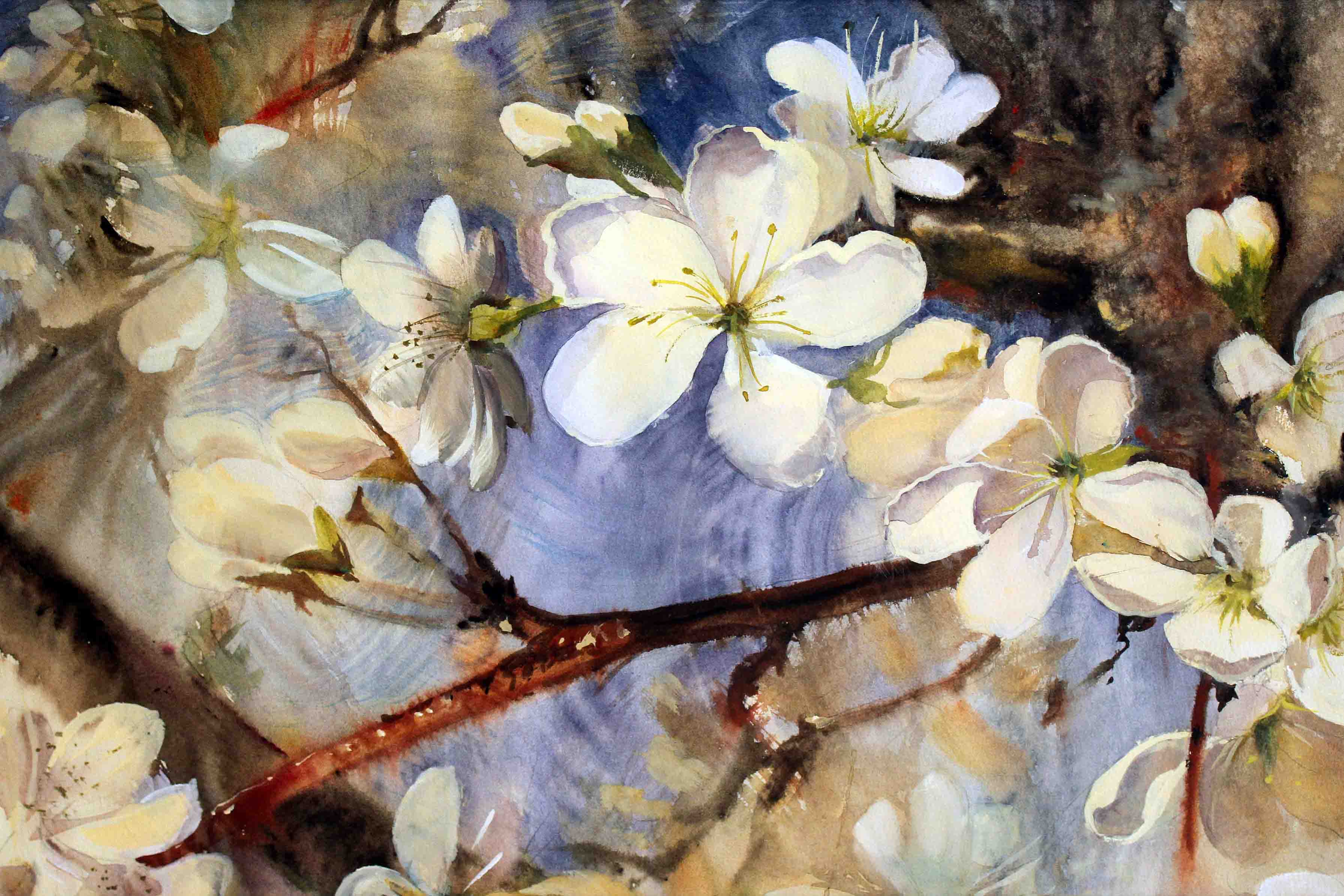 3D Oil Painting Tree Peach Blossom Wall Mural Wallpaper YXL 155