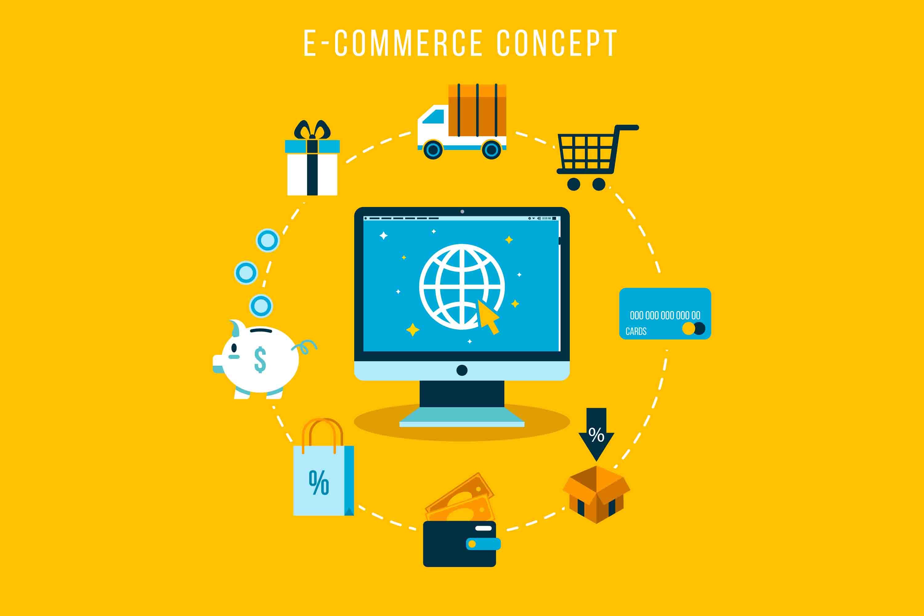 3D Office Business  Worldwide E Commerce Concept Wall Mural Wallpaper 1